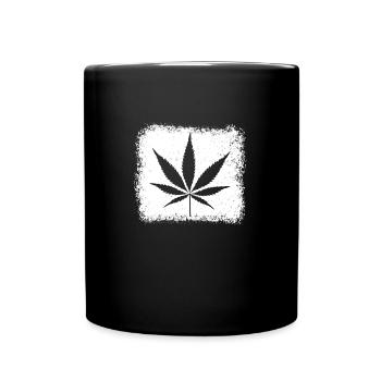Kiffen Weed Ganja - Tasse einfarbig - Schwarz - Vorne