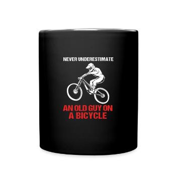 Mountainbike Mountainbiken Mountainbiker - Tasse einfarbig - Schwarz - Vorne