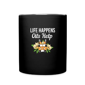 Huile essentielle - Mug uni - noir - Devant