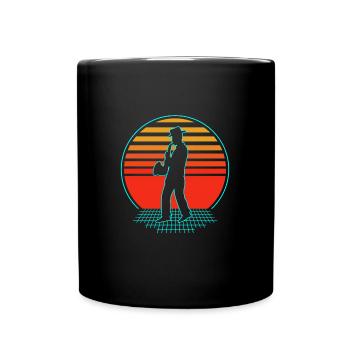 Saxophon Saxophonist - Tasse einfarbig - Schwarz - Vorne