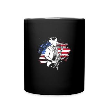 Saxophon Saxophonist - Tasse einfarbig - Schwarz - Vorne
