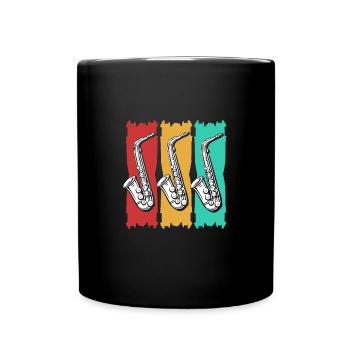 Saxophon Saxophonist - Tasse einfarbig - Schwarz - Vorne