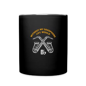 Saxophone Saxophonist - Full Colour Mug - black - Front