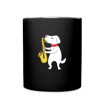 Saxophon Saxophonist - Tasse einfarbig - Schwarz - Vorne
