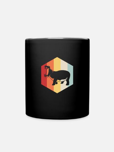Nilpferd - Tasse einfarbig - Schwarz