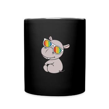 Hippopotamus - Full Colour Mug - black - Front
