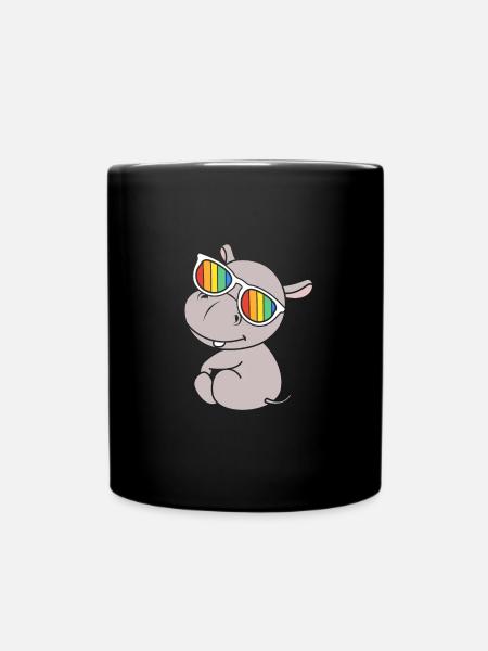 Nilpferd - Tasse einfarbig - Schwarz