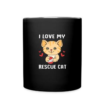 Katzenrettung Tierrechte Tierrettung Tierheim - Tasse einfarbig - Schwarz - Vorne