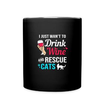 Katzenrettung Tierrechte Tierrettung Tierheim - Tasse einfarbig - Schwarz - Vorne