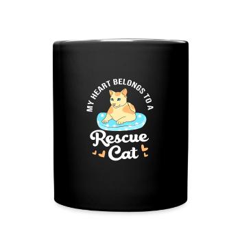 Cat Rescue Animal Rights Animal Rescue Animal Shelter - Full Colour Mug - black - Front