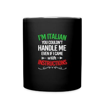 Italienisch Italia Italien - Tasse einfarbig - Schwarz - Vorne