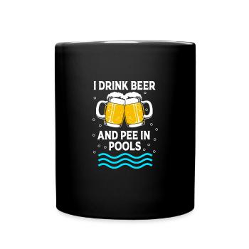 Pool Party - Tasse einfarbig - Schwarz - Vorne