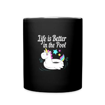 Pool Party - Tasse einfarbig - Schwarz - Vorne
