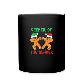 Christmas Gender Reveal Newborn Baby Sayings - Full Colour Mug - black - Front