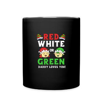 Christmas Gender Reveal Newborn Baby Sayings - Full Colour Mug - black - Front