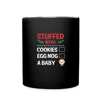 Christmas Gender Reveal Newborn Baby Sayings - Full Colour Mug - black - Front