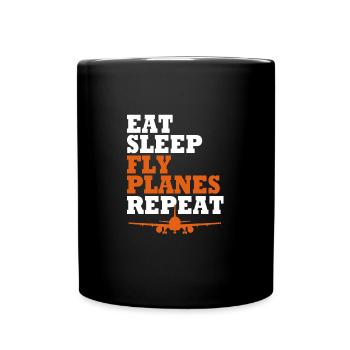Pilot Airplane - Full Colour Mug - black - Front