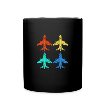 Pilot Airplane - Full Colour Mug - black - Front