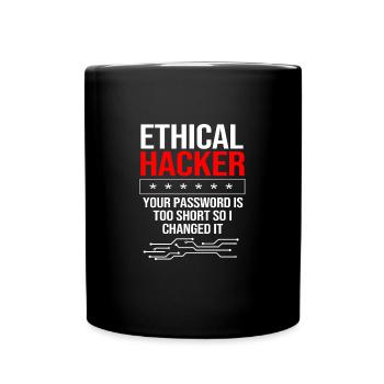 Cybersecurity Cyber Programmer Hacker - Full Colour Mug - black - Front