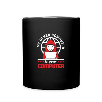 Cybersecurity Cyber Programmer Hacker - Full Colour Mug - black - Front