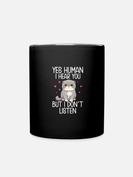 Katze - Tasse einfarbig - Schwarz