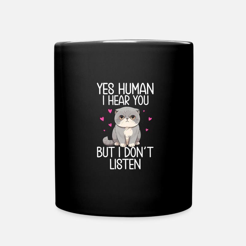 Katze - Tasse einfarbig - Schwarz