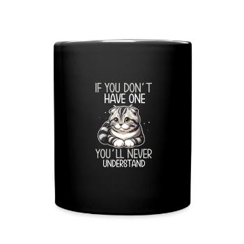 Katze - Tasse einfarbig - Schwarz - Vorne