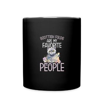 Katze - Tasse einfarbig - Schwarz - Vorne