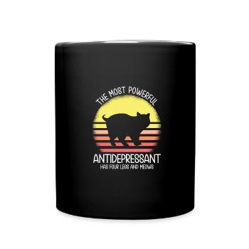Katze - Tasse einfarbig - Schwarz - Vorne