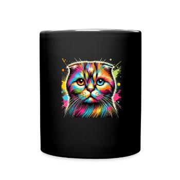 Katze - Tasse einfarbig - Schwarz - Vorne