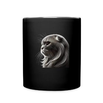 Katze - Tasse einfarbig - Schwarz - Vorne