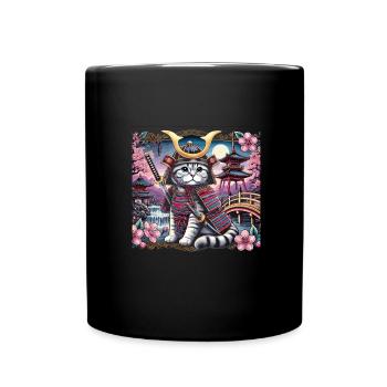 Katze - Tasse einfarbig - Schwarz - Vorne
