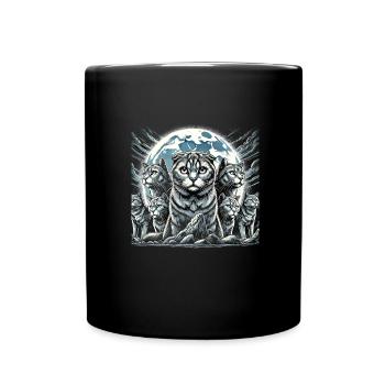 Katze - Tasse einfarbig - Schwarz - Vorne