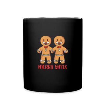 bonhomme en pain d’épice Coeur en pain d’épice Snacking en pain d’épice - Mug uni - noir - Devant