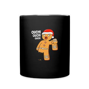 Lebkuchenmann Lebkuchenherz Lebkuchen Naschen - Tasse einfarbig - Schwarz - Vorne