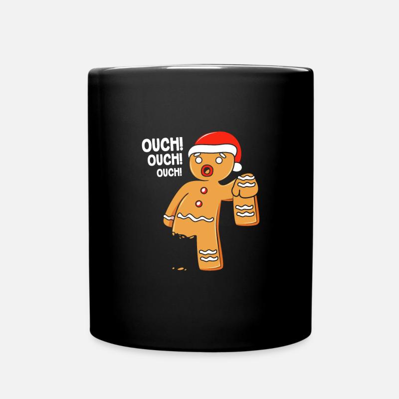 Gingerbread Man Gingerbread Heart Gingerbread Snacking - Full Colour Mug - black
