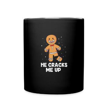 bonhomme en pain d’épice Coeur en pain d’épice Snacking en pain d’épice - Mug uni - noir - Devant