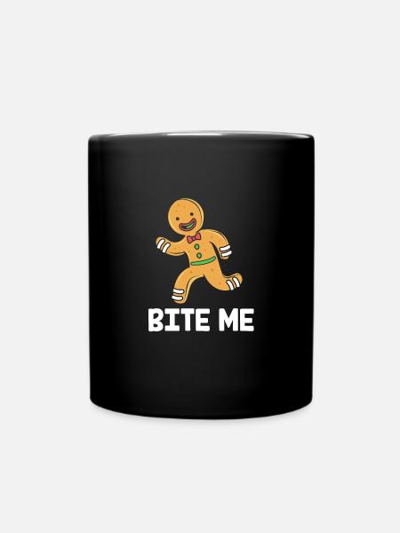 Lebkuchenmann Lebkuchenherz Lebkuchen Naschen - Tasse einfarbig - Schwarz