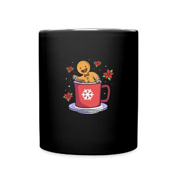 bonhomme en pain d’épice Coeur en pain d’épice Snacking en pain d’épice - Mug uni - noir - Devant