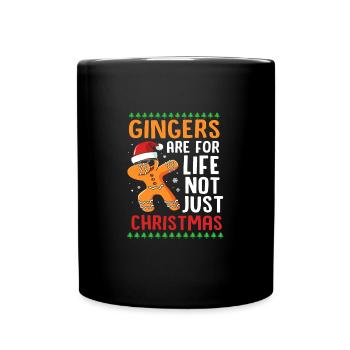 Lebkuchenmann Lebkuchenherz Lebkuchen Naschen - Tasse einfarbig - Schwarz - Vorne