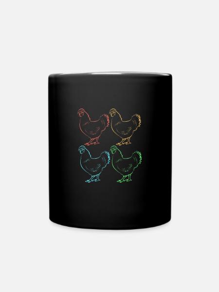 Huhn Geflügel - Tasse einfarbig - Schwarz