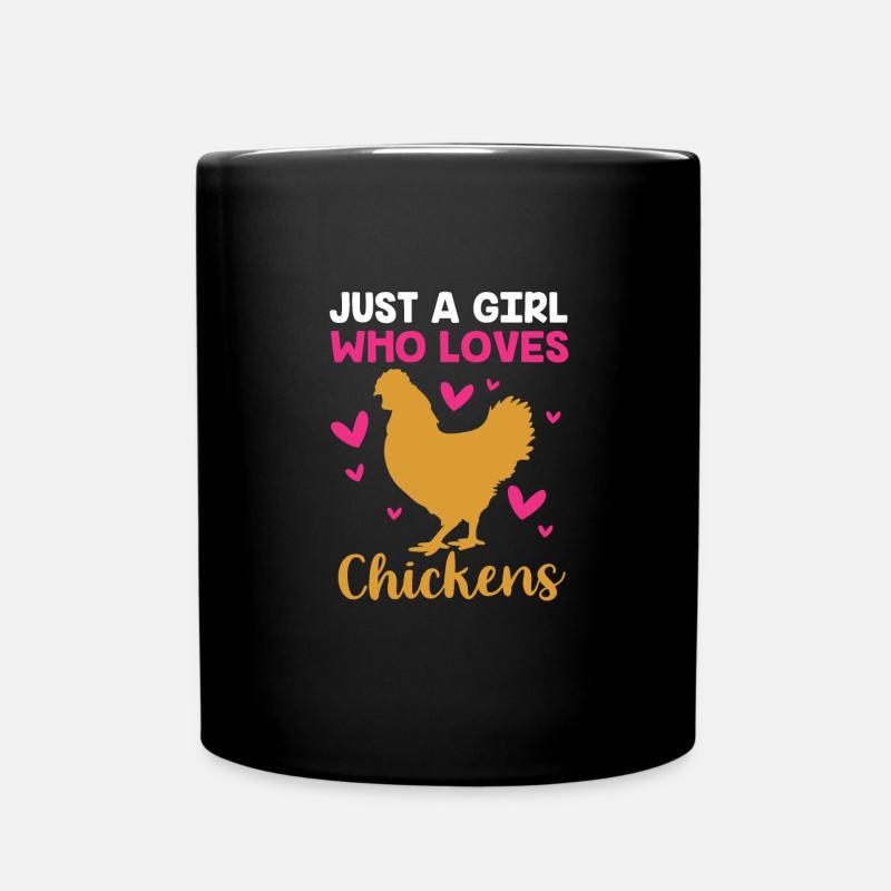 Huhn Geflügel - Tasse einfarbig - Schwarz