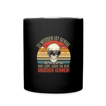 51. Geburtstag - Tasse einfarbig - Schwarz - Vorne