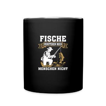 Fische Verstehen Mich Menschen Nicht - Tasse einfarbig - Schwarz - Vorne