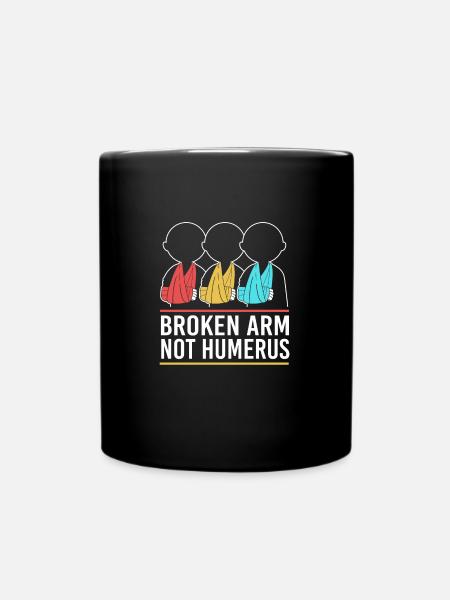 Gebrochener Arm Knochen Knochenbruch - Tasse einfarbig - Schwarz
