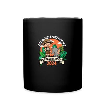 Großer Bruder 2024 Dschungel Geschwister - Tasse einfarbig - Schwarz - Vorne