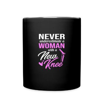 Knie Operation - Tasse einfarbig - Schwarz - Vorne