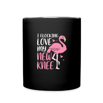 Knie Operation - Tasse einfarbig - Schwarz - Vorne