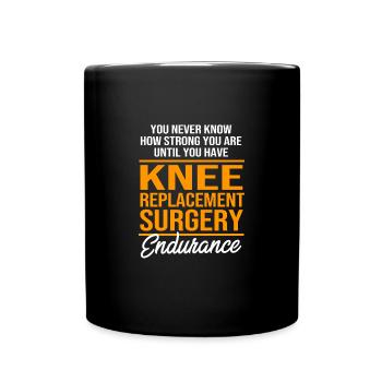 Knie Operation - Tasse einfarbig - Schwarz - Vorne
