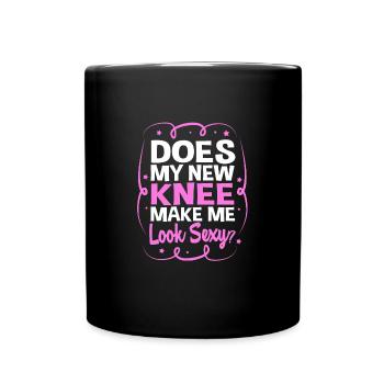 Knie Operation - Tasse einfarbig - Schwarz - Vorne